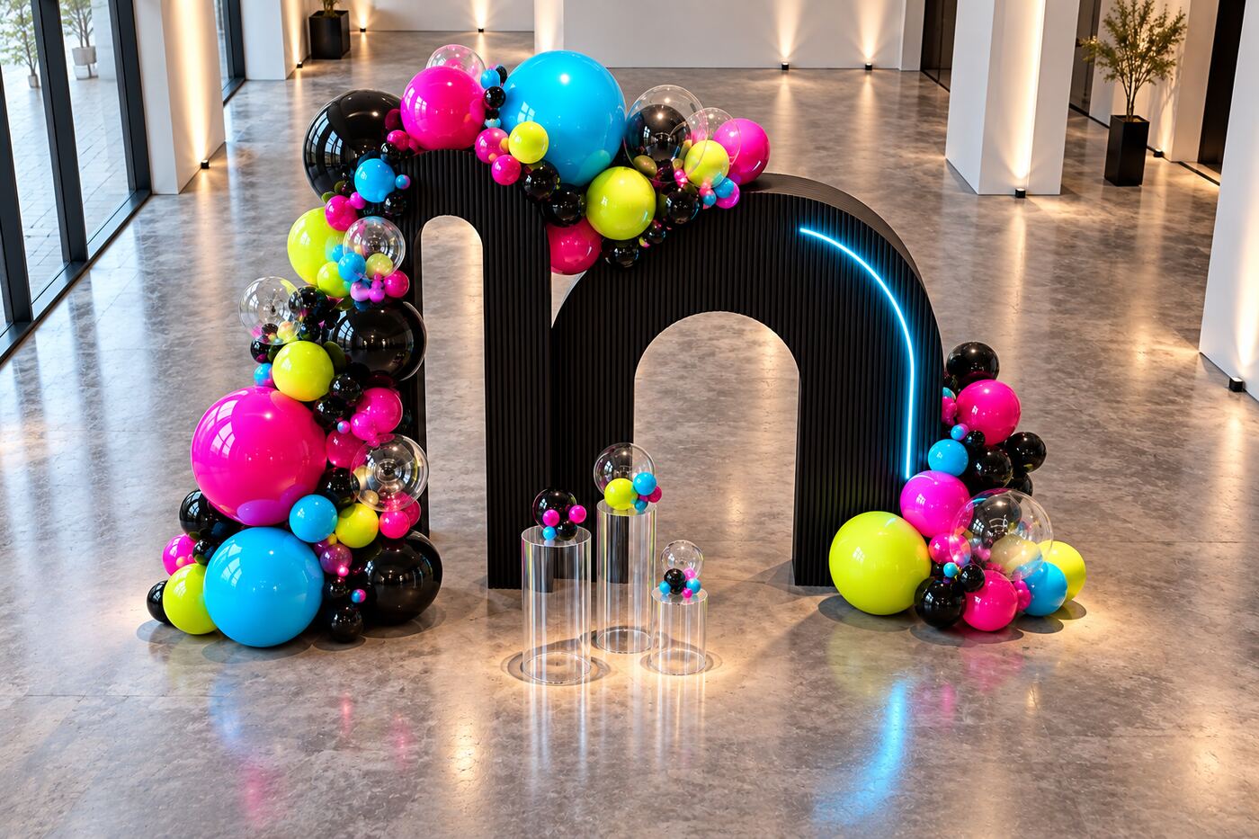 Electric Afterglow — High angle over the full installation