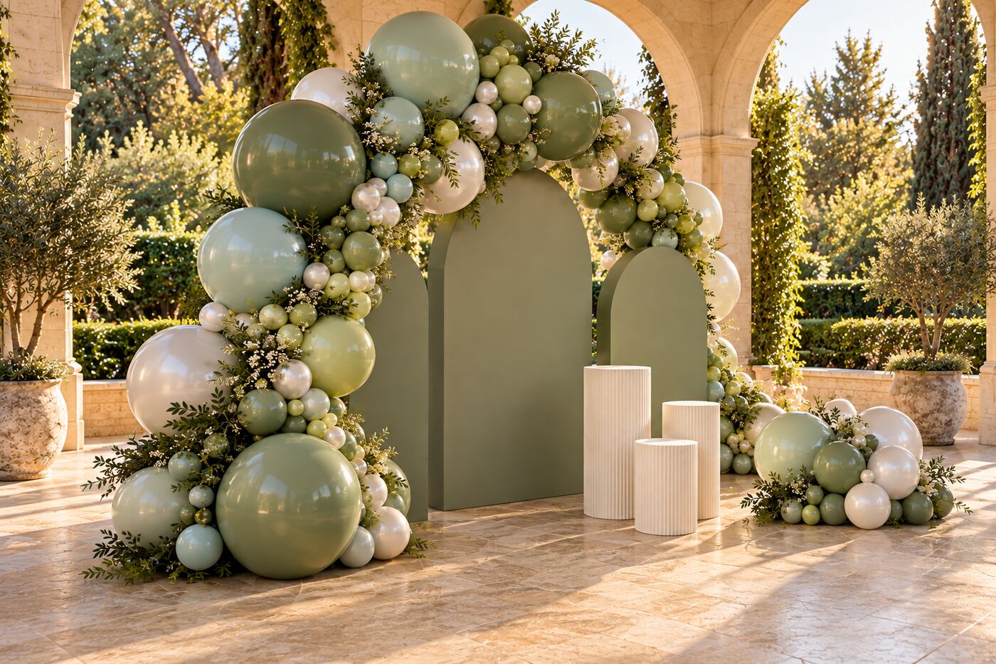 Garden Gala original event installation, side depth view