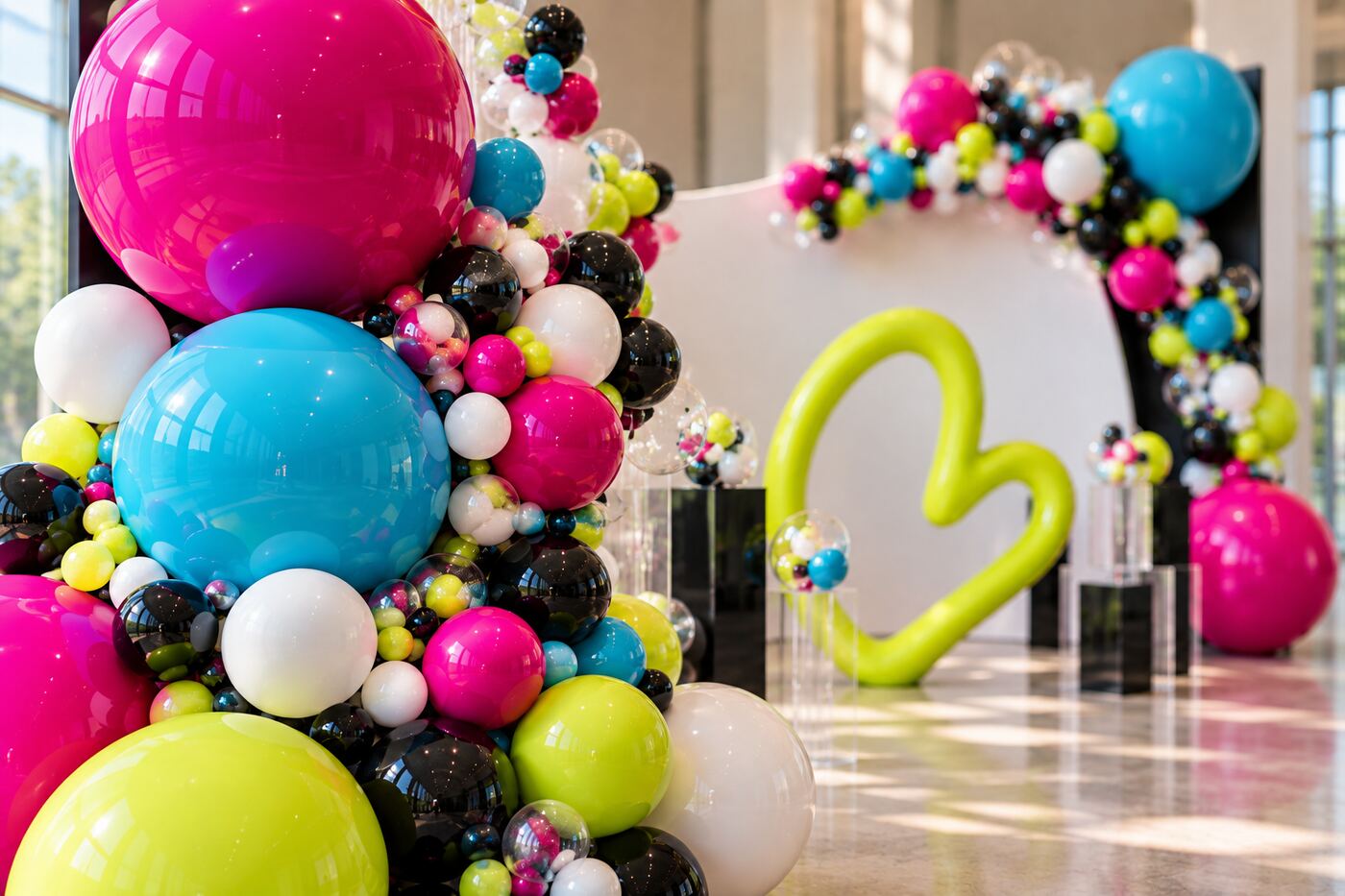 Heart of the Room — Close-up of glossy balloon layers