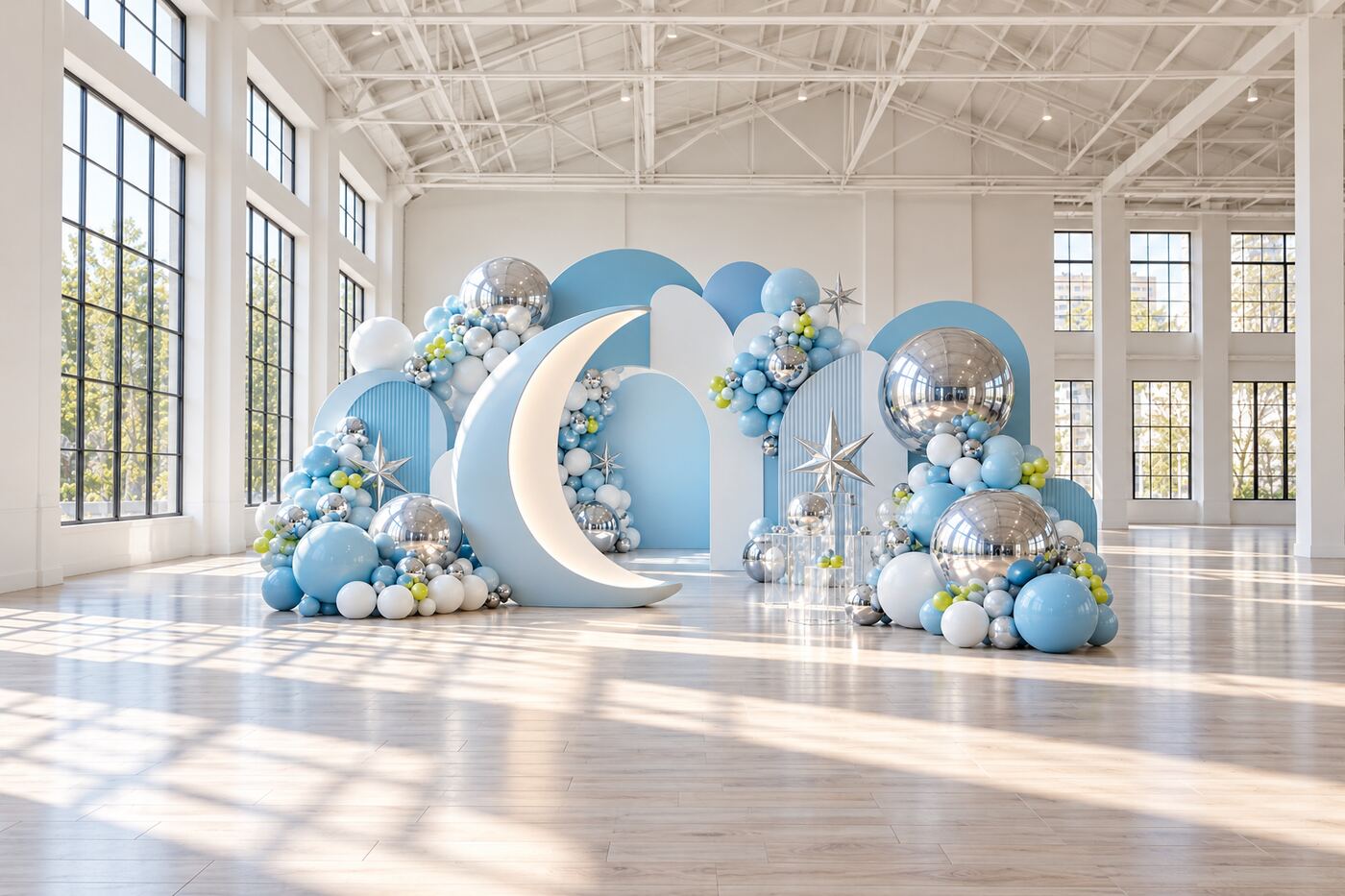Little Orbit — Wide view of the installation within the venue