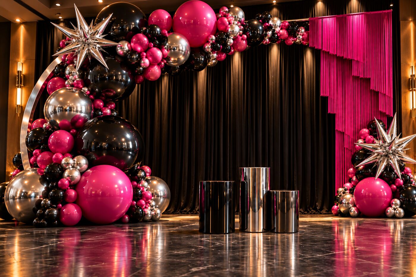 Midnight Celebration original event installation, central backdrop view