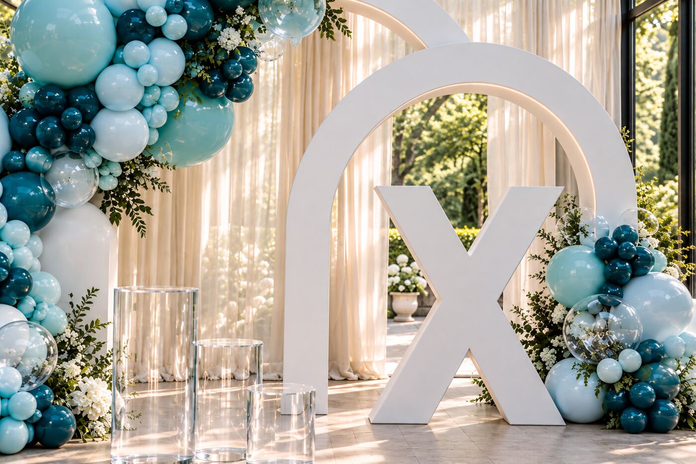 Tidal Luxe — Centered architectural backdrop